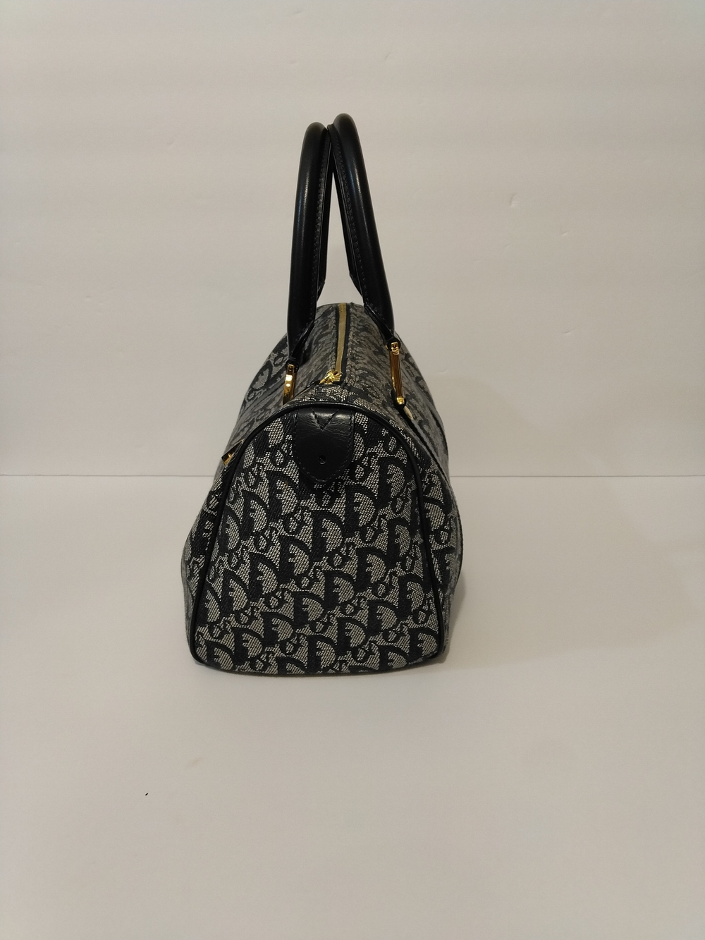 Christian Dior Vintage Navy Blue Trotter Boston Bag Diorissimo Canvas Small EUC - Picture 5 of 14